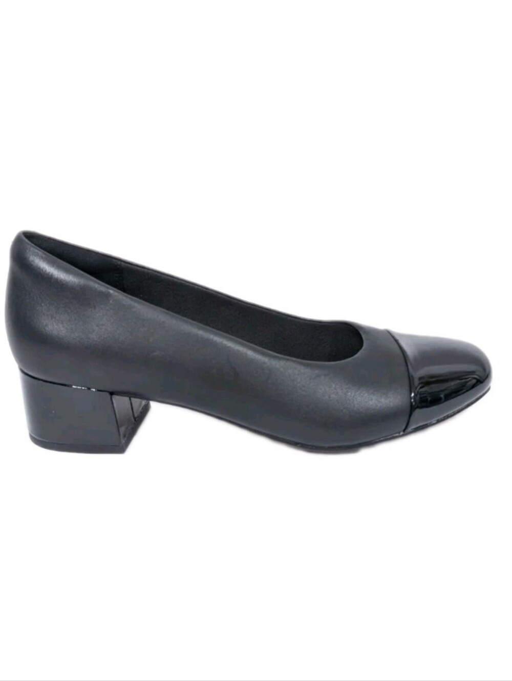 Clarks Iridessa May Cap Toe Pumps sz 8 Women Black Leather Heels Classic fashion